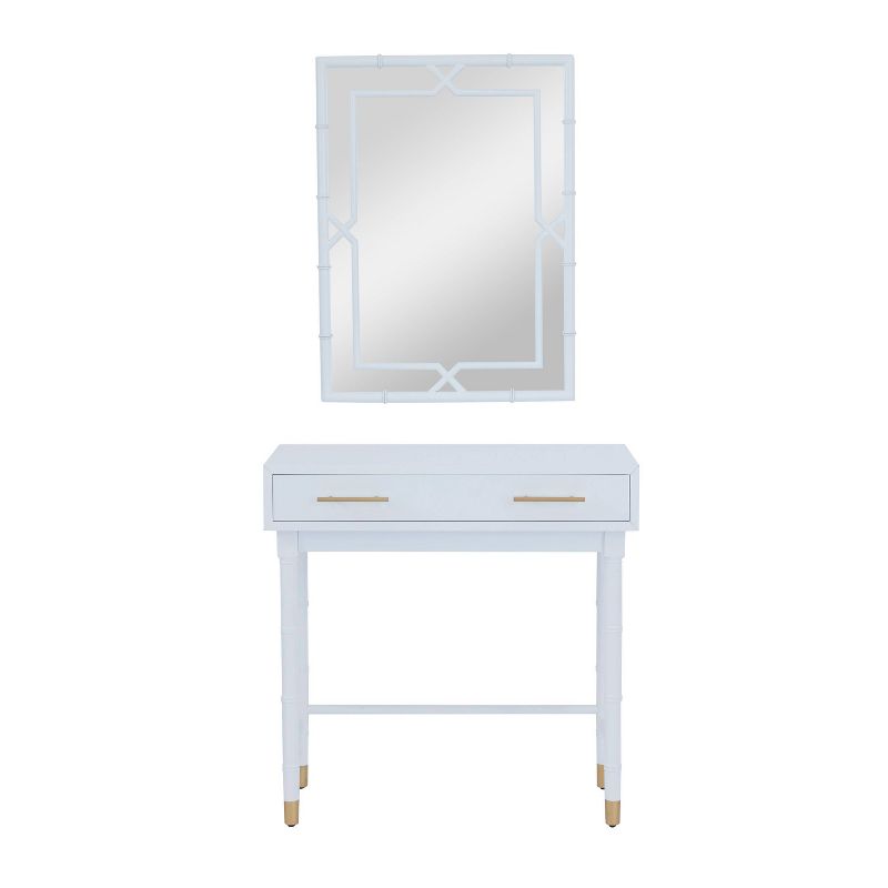 Set of 2 Traditional Wood Console Tables with Mirror White - Olivia &#38; May, 2 of 9