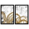 (Set of 2) 15" x 21" Gold and Gray Abstract Framed Wall Art Prints White - Wynwood Studio: Modern Decor, Pine Frame - 3 of 4