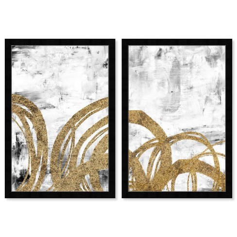 Wynwood Studio Fashion and Glam Wall Art Canvas Prints 'What's On My Mind  Navy Custom' Home Décor, 16 x 24, Blue, Gold 