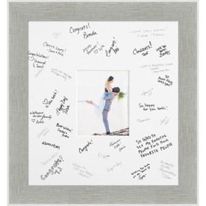 Glam Signature Mat Picture Frame – Guest Book Alternative for Weddings, Graduations, or Retirement – Autograph Photo Mat for Signature Board - 1 of 4