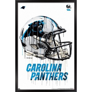 Trends International NFL Carolina Panthers - Drip Helmet 20 Framed Wall Poster Prints - 1 of 4