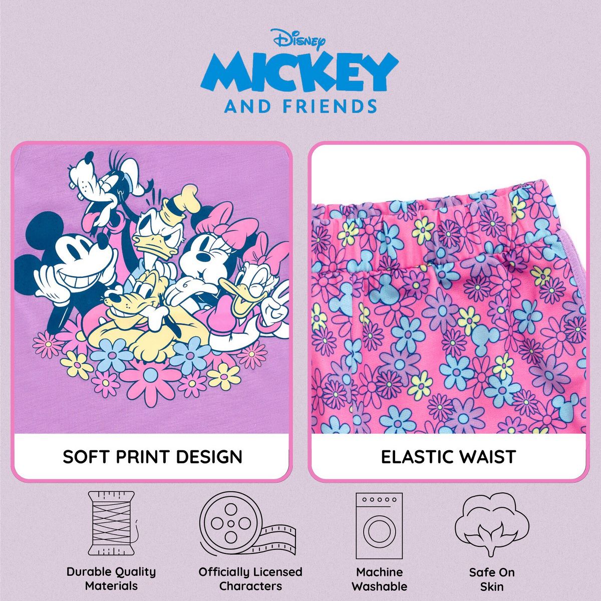 Disney Toddler Girls' T-Shirt and French Terry Dolphin Shorts Set - thumbnail 9