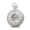 Black Bow Jewelry Charles Hubert Chrome Finish Double Cover Open Window Pocket Watch - 2 of 4