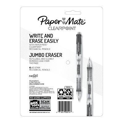 Paper Mate Clear Point 6pk #2 Mechanical Pencils 0.7mm Multicolored