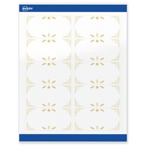 Avery Labels, 2" x 4", Gold-White Christmas Trees, Glossy, 100ct - 1 of 4