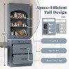 ORRD Modern 83.7" Gray Kitchen Pantry Set - Freestanding Hutch w/ Faux Marble Top, 5 Drawers & Adjustable Shelf - 4 of 4