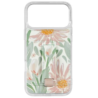 Walli Cases Painted Daisy Phone Case with Wallet and Finger Strap