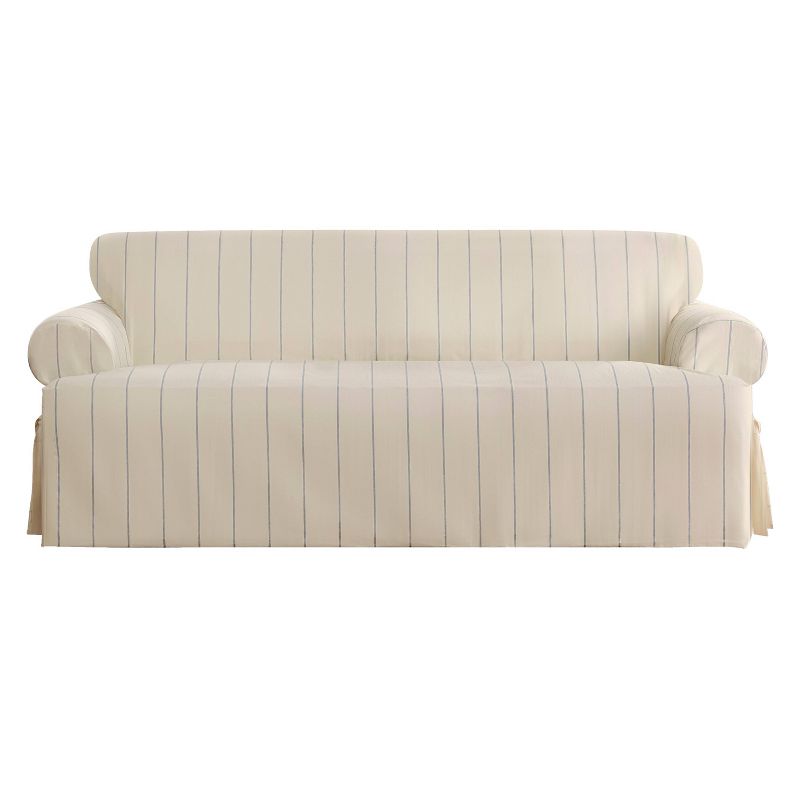 Sure Fit Heavyweight Cotton Duck T Cushion Sofa Slipcover, 3 of 8