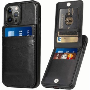 Entronix Slim Wallet Case for Apple iPhone 14 Pro Max, Leather Wallet & Card Holder Bumper Cover, - 1 of 4