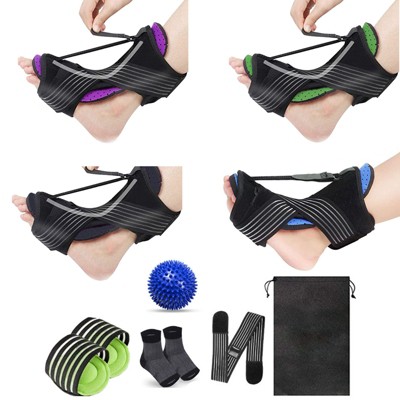 Ankle Brace Support for Men Women Adjustable Plantar Fasciitis Night Splint Relief Set (Massage Ball Color Random)