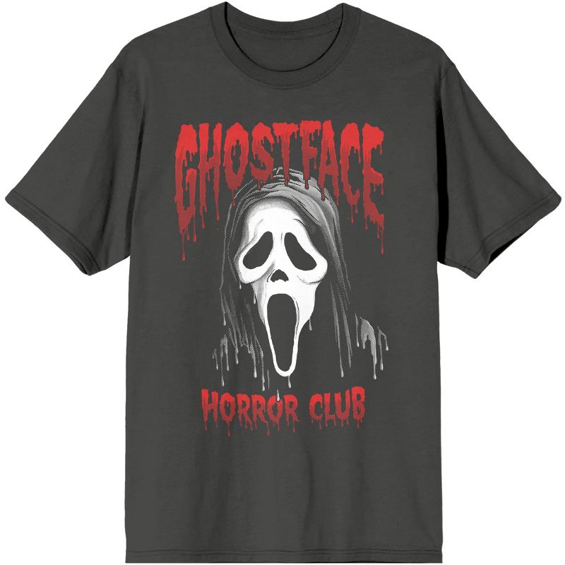 Ghost Face Killer Horror Club Men's Charcoal T-shirt, 1 of 4