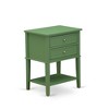 East West Furniture,Wood Nightstand with 2 Wood Drawers for Bedroom, Stable and Sturdy Constructed - 2 of 4