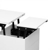 Modern Multi-Functional Coffee Table with Storage Drawers Hidden Compartment Tea Table for Living Room Reception Room White - 4 of 4