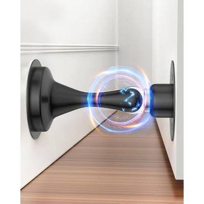 DOMETOUR Magnetic Door Stopper 2 Pack, Heavy Duty Stainless Steel, Adhesive & Screws, Wall/Floor Mount, Gold