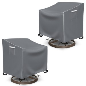 Akefit Outdoor Swivel Chair Covers Set of 2 Waterproof Grey 500D Oxford Patio Furniture Covers 38.5in - 1 of 4