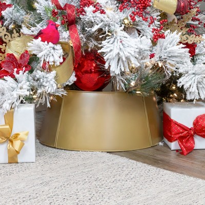 Gold Enamel Metal Farmhouse Christmas Tree Collar