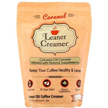 Leaner Creamer Coconut Oil Coffee Creamer, Caramel, 9.87 oz (280 g)