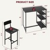 Garvee 2-Person Bar Table Set - 3-Shelf Dining Table with 2 Upholstered Stools, Backrest Chairs for Restaurants, Bistros & Homes, Black - 4 of 4