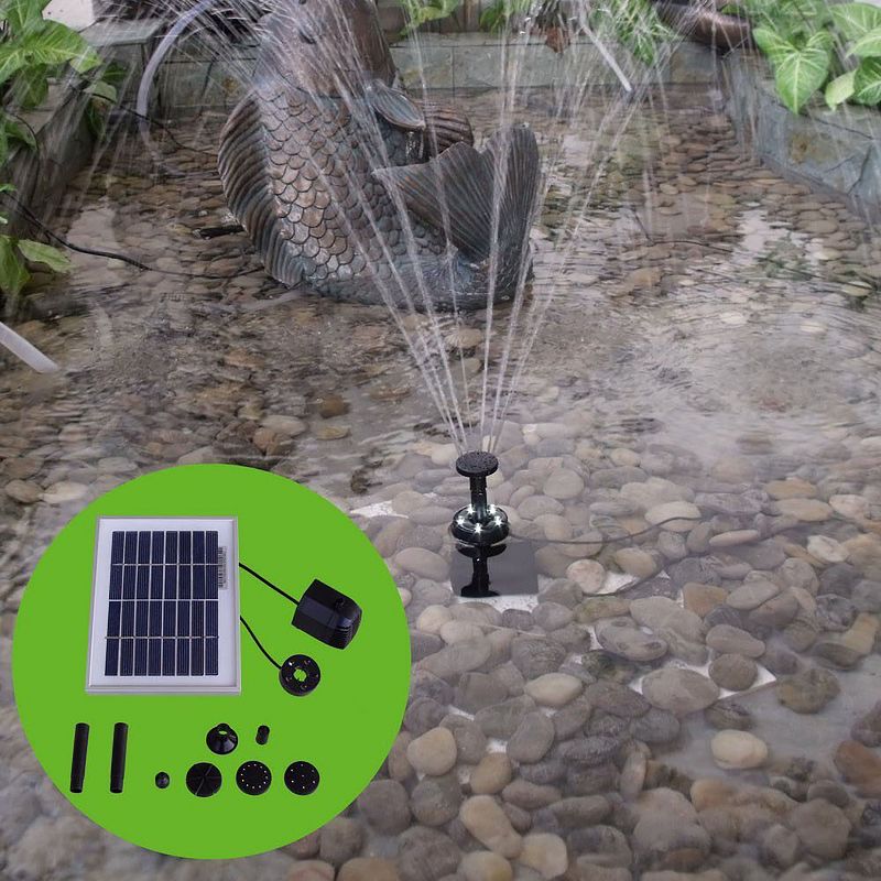 Sunnydaze Outdoor Solar Powered Water Pump and Panel Bird Bath Fountain Kit with Battery Pack and LED Lights - 65 GPH - 36", 2 of 5