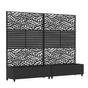 Lirago Iron Arch Mobile Planter Box (2-Piece)-Raised Garden Bed Elevated Planter with Trellis Privacy Screen 38 Gallon Capacity - 1 of 4