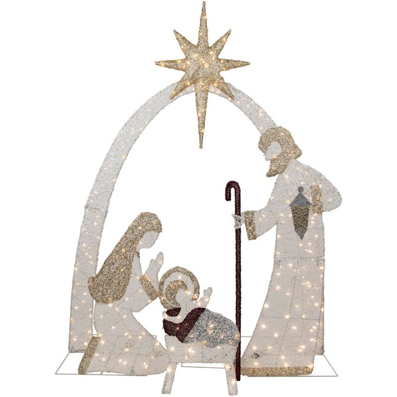 Northlight 41" LED Lighted Holy Family Nativity Scene Outdoor Christmas Decoration, 1 of 8
