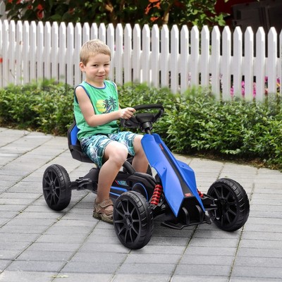 Blue Adjustable Pedal Go Kart with Handbrake