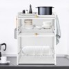 YIYIBYUS 3 Tier Modern Dish Organizer with Lid Cover Kitchen Organizing Storage Holder - 2 of 4