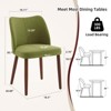 Set of 2 Modern Dining Chairs, Linen Upholstered, Wood Legs - 2 of 4