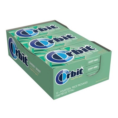 Orbit Sweet Mint Sugar Free Chewing Gum, 12 Packs Of 14-Pieces (168 Total Pieces)