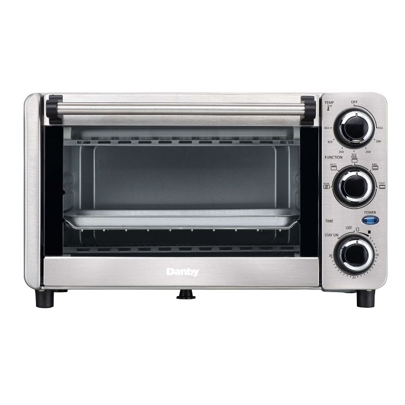 Danby DBTO0412BBSS 0.4 cu. ft./12L 4 Slice Countertop Toaster Oven in Stainless Steel, 1 of 10