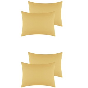 Unique Bargains Cotton Envelope Closure Softness and Durable Queen Pillowcase Cover 4 Pcs - 1 of 4