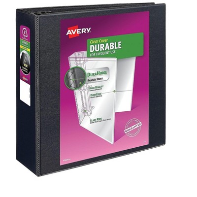 Avery Durable 4 3-Ring View Binder Black 09800
