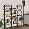 5 Tier Bookshelf with 14 Display Shelves, Large Open Industrial Bookshelf, Rustic Storage, Living Room, Bedroom, Office and Study Room - 2 of 4