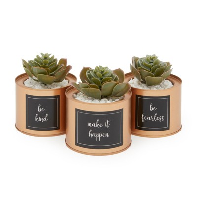 Juvale 3 Pieces Artificial Plants Set for Home Bathroom Décor (3.9 x 6.7 in)