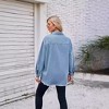 Women's Denim Jacket Botton Down with Pocket Casual Coat - 3 of 4