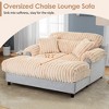 Upholstered Chaise Lounge Cloud Sleeper Sofa Bed Lazy Single Plush Sofa Leisure Reading Couch with 2 Pillows - ModernLuxe - 4 of 4