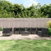 vidaXL Patio Furniture Set 11 Piece Garden Sectional Sofa with Cushions Steel - Anthracite - 2 of 4