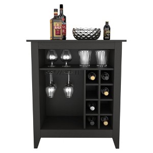 SEVOBAL Wine Racks Bar Cabinet with Open Storage and Built-in Wine Rack for Home Entertainment and Decor, Black, 32.4"*17.72"*38.1" - 1 of 4