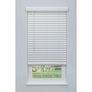 Linen Avenue Cordless Faux Wood Blind, Partial Inside Mount (Arrives ½ Inch Narrower) - 1 of 4