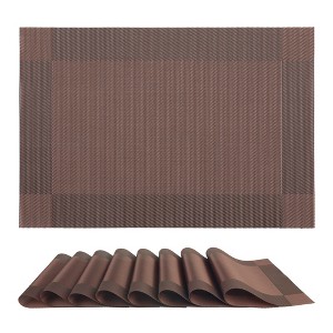 REGALWOVEN PVC Kitchen Dining Table Decor Washable Wipeable Heat Resistant Placemats 8 Pcs - 1 of 4
