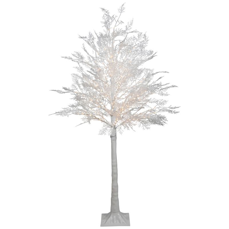 Northlight 5 FT LED Lighted White Lace Artificial Christmas Tree - Warm White Lights, 1 of 9