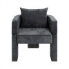 Modern 3-Leg Chenille Accent Chair with Removable Pillow,Plush Small Sofa Chair for Living Room or Bedroom-The Pop Home - 3 of 4