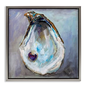Stupell Industries Oyster Shell with Pearl Floating Frame Canvas Art - 1 of 4