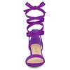 Allegra K Women's Open Toe Block Heel Lace Up Sandals - 3 of 4