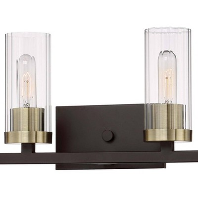 Ainsley Court Aged Bronze and Brass 4-Light Vanity Fixture
