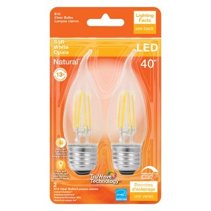 Sylvania Natural B10 E26 (Medium) LED Bulb Soft White 40 Watt Equivalence 2 pk - 1 of 1