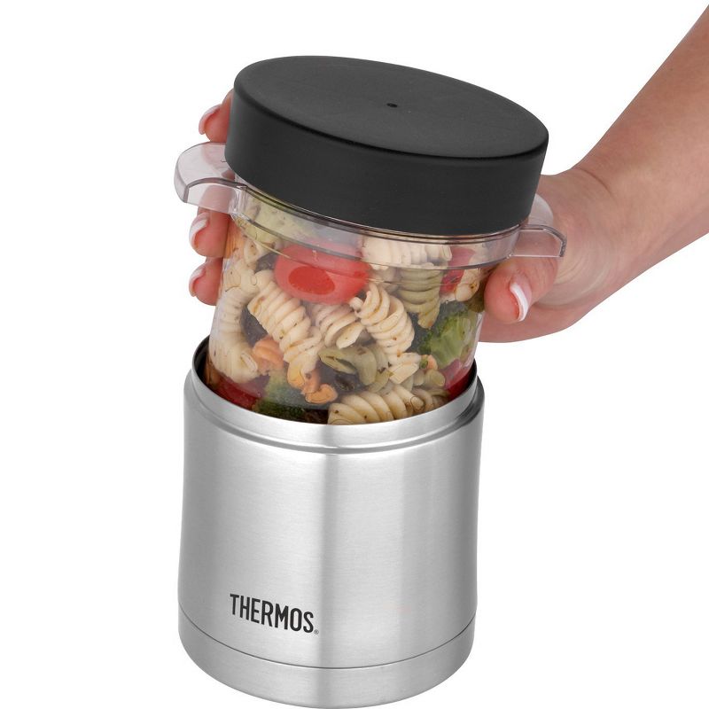 Thermos 12 oz. Stainless Steel Food Jar w/ Microwavable Container - Silver/Black, 2 of 3