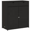 vidaXL Patio Storage Cabinet Black 41.3 in.x21.7 in.x44.5 in. Poly Rattan - 2 of 4