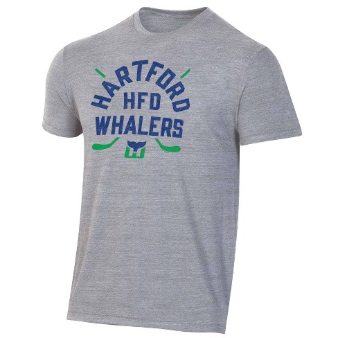 Hartford Whalers Classic Retro NHL Hockey Logo Blue T-Shirt (Medium)