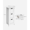 Bathroom Floor Cabinet, Free-Standing Storage Cabinet with 3 Drawers, 11.8 x 12.6 x 31.9 Inches, Modern Style, Matte White - 4 of 4